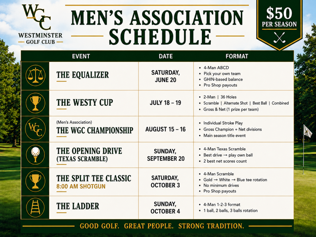 Men-s Association schedule